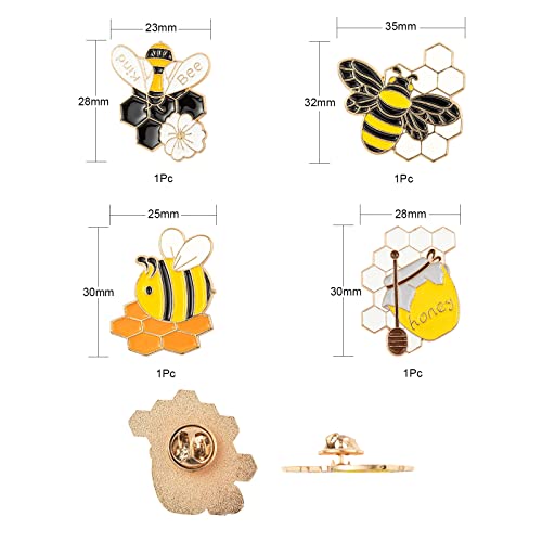 Image of Ornaland 4 Pcs Honey Bee Brooches Enamel Cartoon Insect Bee Pin Lapel for Women Clothing Bags Backpacks Jackets Hat