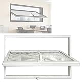 Rectangle Window,46x27inchs / 117x69cm White, 360° Rotation Central Pivot,Adjustable Ventilation,5mm Tempered Glass Aluminum Frame for Basement Bathroom