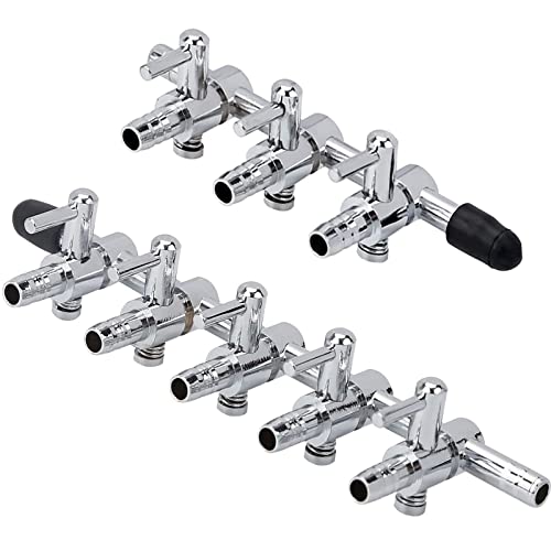 Phantasmia エアチューブ分岐管 ステンレス製 8分岐 ? 水槽用エアレーションアクセサリー 調節可能 酸素流量制御 インストール容易 (3ウェイ+5ウェイ)