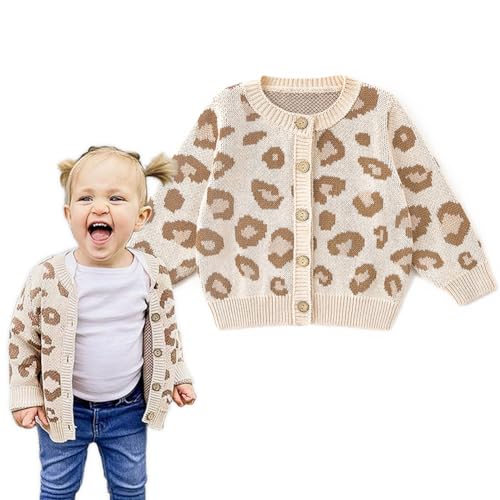 Image of Simplee kids Baby Sweater Animal Leopard Printed Baby Cardigan for Autumn Fall