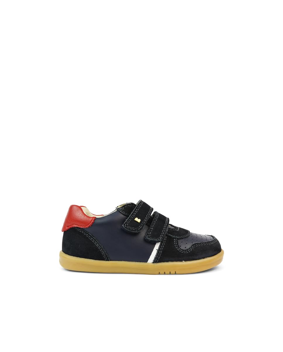 Bobux I-Walk Riley - Camminatori - Scarpe in Pelle per Bambini con Doppi Cinturini a Strappo (Navy + Red, Sistema Taglie Calzature EU, Bimbo (0-5 Anni), Numero, Media, 22)