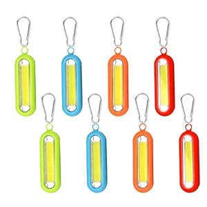 BORDEAG Led-knipperlicht, 8 stuks knipperlichten, schooltas, werkt op batterijen, 4 kleuren, lichthanger, veiligheidslicht met 3 lichtmodi, reflectoren voor kinderen, voor schooltas, rugzak, wandelen,