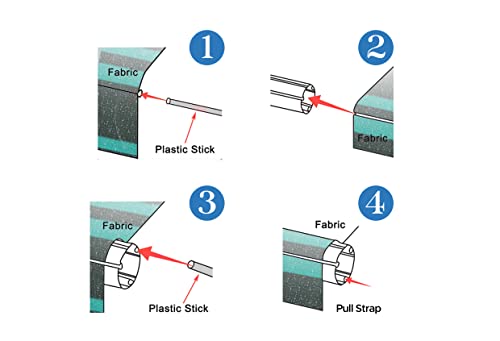 Sunwave- Rv Awning Fabric Replacement | Rv Electric Awning Fabric Replacement | Premium Vinyl Rv Canopy | Awning Replacement (16', Teal Strip) #TOP4