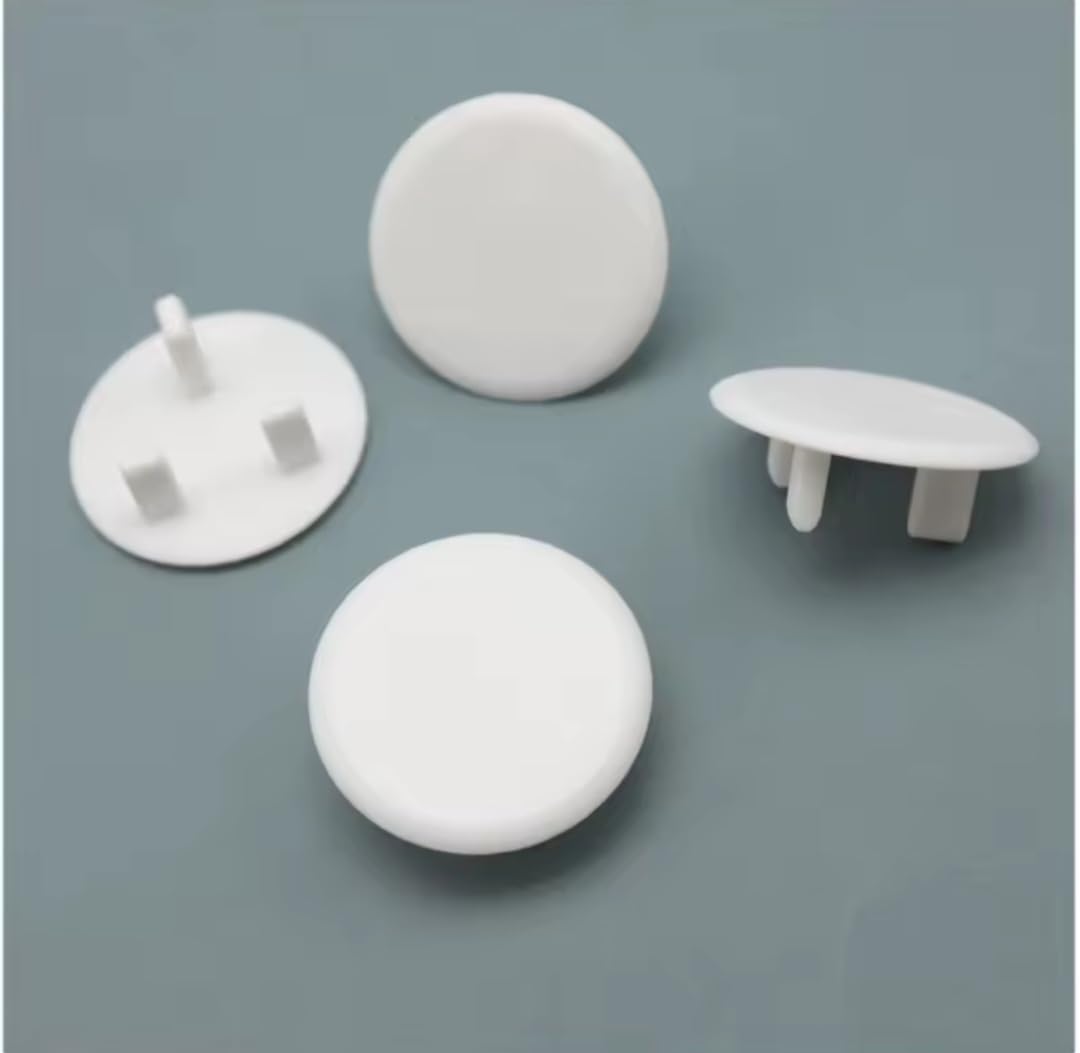 Electric Socket Safety Covers, Child Protection Outlet Plugs, White, Pack of 10 - Image 3