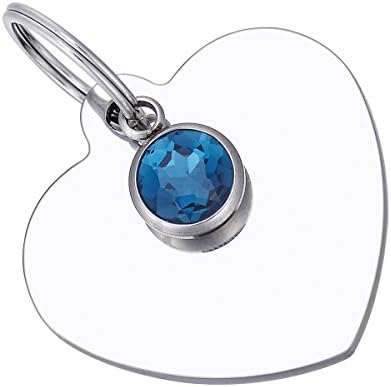 Stainless Metal Pet ID Tags Canine Tags Personalised & Engraved Customized Identification Tag Engraved Entrance & Again Canine Collar Tag Coronary heart Form with Birthstone