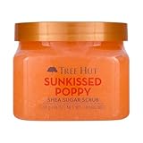 Tree Hut Sunkissed Poppy Shea Sugar Scrub, Exfoliating, Hydrating & Moisturizing Body Scrub with Shea Butter & Nourishing Essential Oils, Smooth & Soften Skin, 18 oz