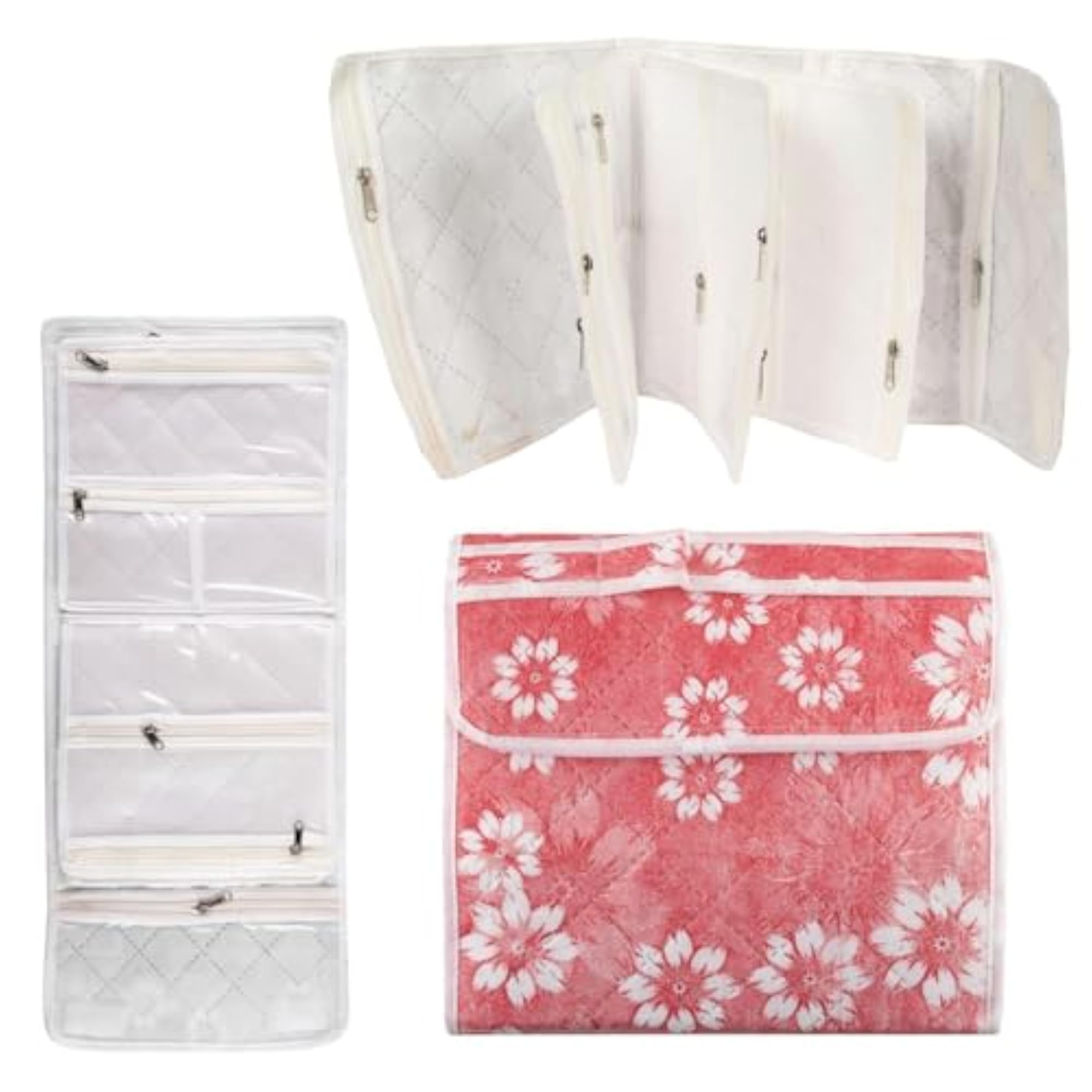 Foldable Jewelry, Makeup & Cosmetics Organizer Pouch, Travel-Friendly