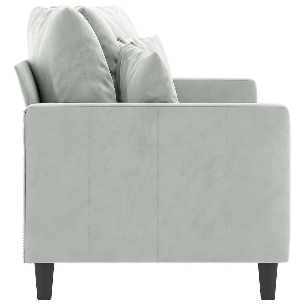 vidaXL Sofá de 2 Plazas, Asiento con Reposabrazos Respaldo, Sillón de Descanso Relax Televisión, Sofá Tapizado para Salón, Tela Gris Claro