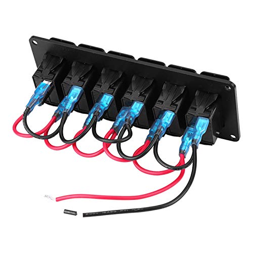 Panel de Interruptores Basculantes, LED Aluminio PPT Material de PC Interruptores Duraderos para Automóviles Panel Interruptor Basculante Panel de Interruptores para Barcos con Fabricación(azul)