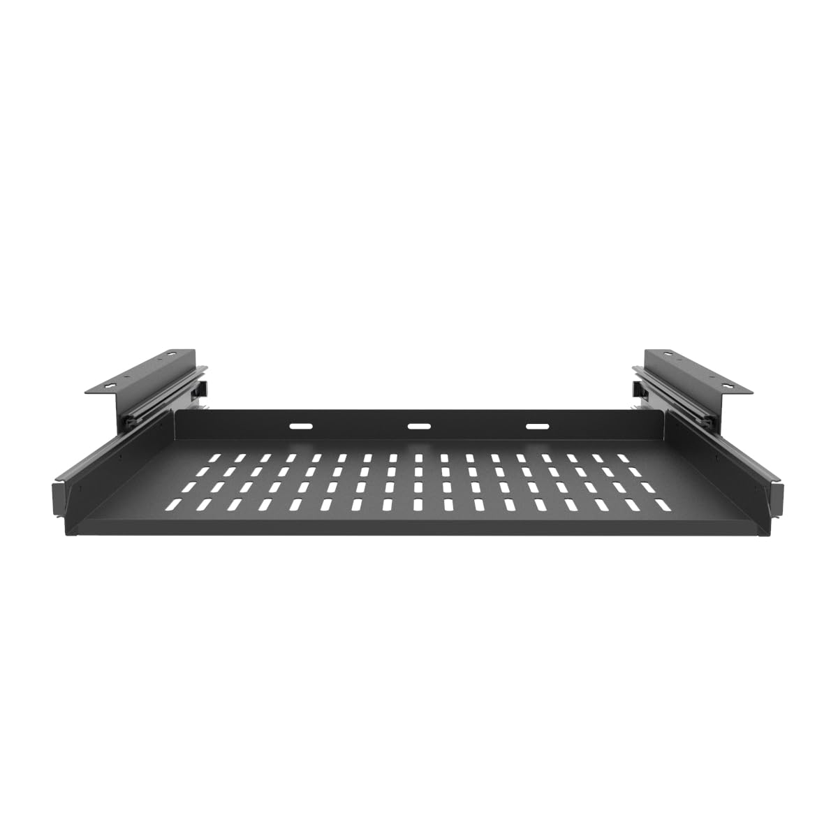 Mensola scorrevole sotto la scrivania per laptop con prese d'aria, vassoio scorrevole in metallo sotto la scrivania per laptop 19,0 "W x 6 cm H x 30,5 cm D (larghezza 40,6 cm)