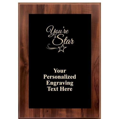 Crown Awards Corporate Above and Beyond Plaques - 5 x 7 You're A Star Gold Etched Recognition Trophy Plaque Award