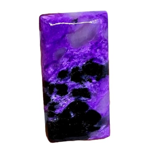 Charoite naturelle rectangulaire 31x15mm cabochon violet pour création de bijoux DIY