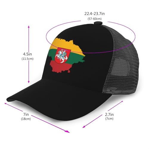Lithuanian Flag Unisex Mesh Baseball Caps - Classic Adjustable Hat2