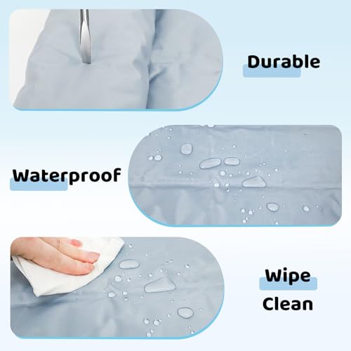 XIAPIA Kühlmatte Hunde Ergonomisch mit Rand (7cm), 69x99 cm Hundebett Selbstkühlend, 100% Ungiftiges Gel, Kratzfest & Wasserdicht, Kühldecke Groß Hunde Welpen Katze Kühlmatte, Drinnen Draußen
