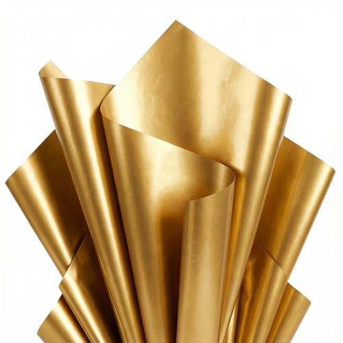 Gold Tissue Paper for Gift Bags 36 Sheets 20 x 20 Inches - Recyclable Wrapping Paper for Weddings Birthdays Party & Festival Decorations DIY Craft Supplies