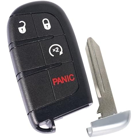 TOP-VIGOR Keyless Entry Remote Key Fob Replacement 433Mhz Compatible with Dodge Journey Durango 2011 2012 2013 2014 2015 2016 2017 2018 2019, ID46 Chip 4 Button for M3N-40821302 Cover