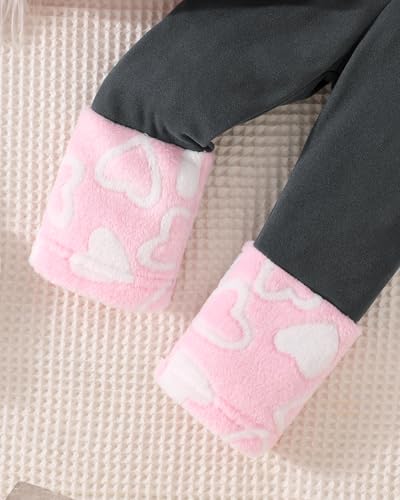 Image of Jecson Toddler Girl Clothes Baby Girl Fleece Hoodie Outfits Thick Thermal Winter Leggings 2Pcs Clothing Sets 6M-4T