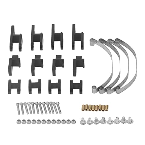 1/16 Alluminum Alloy Leaf Spring Suspension Bar, RC Leaf Spring Suspension with 12pcs Leaf Spring, 26 screws, Suitable for WPL B4 24 RC Car (Black)