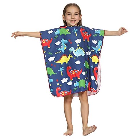 ED-Lumos Bunte Dinosaurier Kapuze Kinder Badetuch Strandtuch Wickel Falten Cover