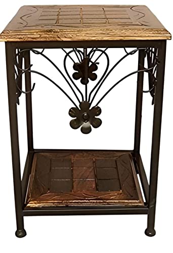 Image of Bros Moon Maulik Aditya's Elegant and Sturdy Favourite Table Antique Classy Wooden Stool for Living and Bed Room /Kid's Furniture /Out Door /Garden use /Gift /Festival (Wood Iron, 15 Inches)