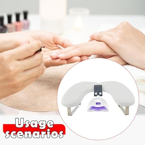 Repose-bras compact ongles blanc avec support de téléphone portable