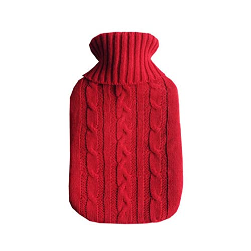 Bouillotte 2000 ML cadeau hivernal bouteille d'eau chaude tricotée pour femme