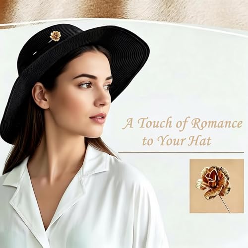 Image of Suit Pins for Men, Brooch for Men, Lapel Pins for Men Women, Mens Lapel Pins for Suits, Mens Brooch for Suits Hats Scarf Jacket, Fitted Hat Pins for Women Men, Men's Silver Gold Lapel Pin for Wedding
