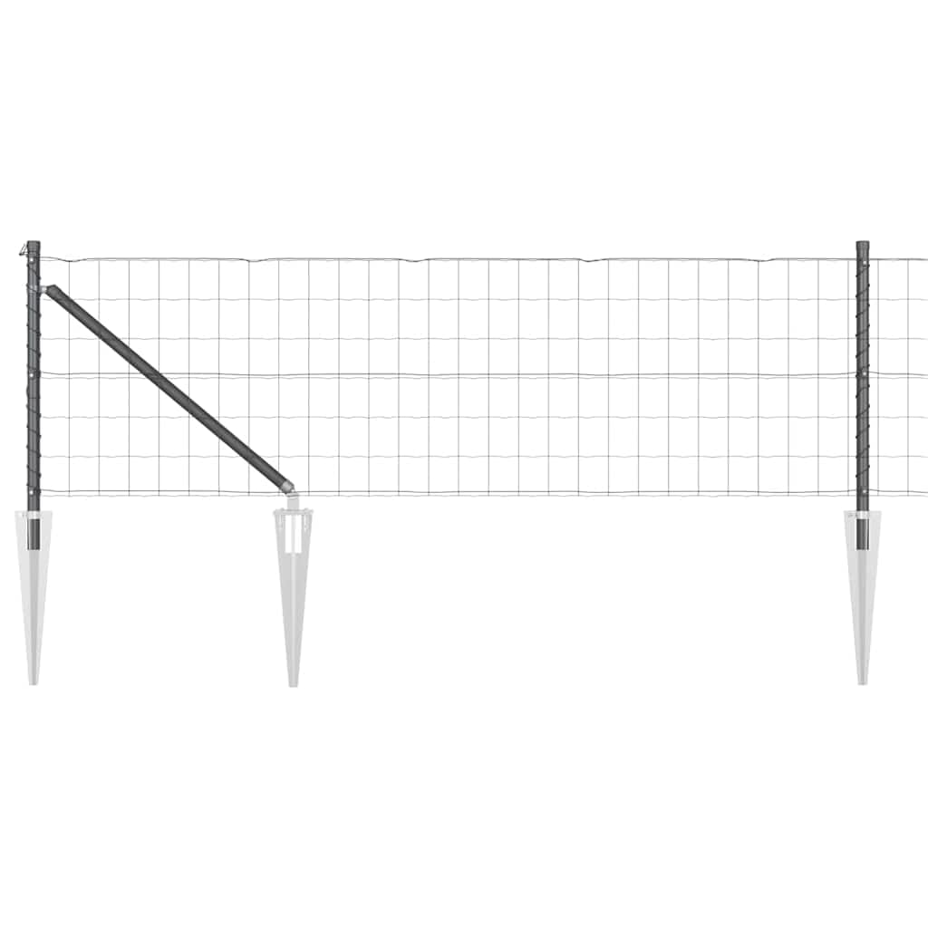 Fence with Post Grey 0.4 x 10 m Steel and PVC Outdoor Garden Boundary Panel Set Weather Resistant Modular Design Modern Fencing Kit with Posts and Hardware for Terrace Pet Enclosure