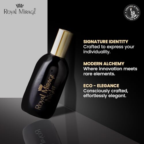 Image of Royal Mirage Night Eau De Cologne for Men | Long-Lasting Perfume | Refined Nocturnal Fragrance | Fresh Greens, Floral & Musky Depth | Evening Versatility | Perfume for Man | 120ml