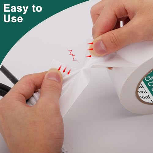 Image of CLAVICHORD White Duct Tape Heavy Duty - 3 Rolls Total 105 YDS Waterproof No Residue Tear by Hand Strong Adhesive White Duct Tape for All Purpose Home Repairs,Industrial Professional Use