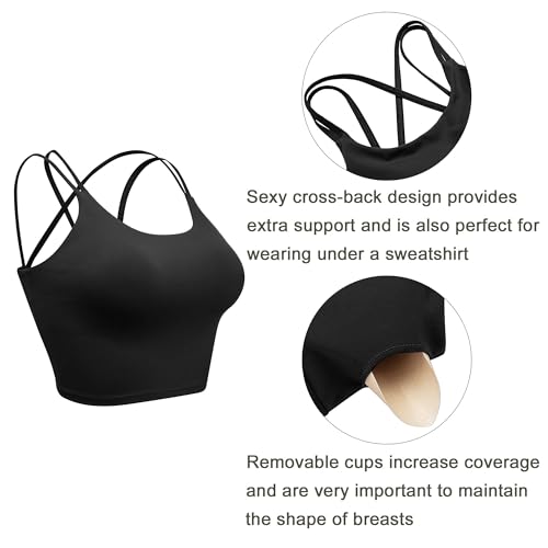 The Best Sports Bra for Large Breasts High Impact: A Real Talk Guide (I Tested 17 So You Don't Have To) 14 Vorcy Womens Padded Sports Bra Fitness Workout Running Camisole Crop Top with Built in Bra Black