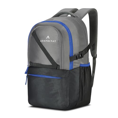 Image of Aristocrat Hype 17 Inch Compatible Laptop Backpack 33L | Premium Durable Fabric | 2 Compartments with Side Bottle Pocket | Padded Backpanel | Office & Travel Backpack for Men & Women