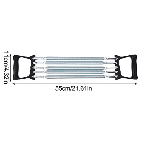 Kisangel 1 exercitador de força de braço expansor de peito de mola com 5 molas de corda elástica par