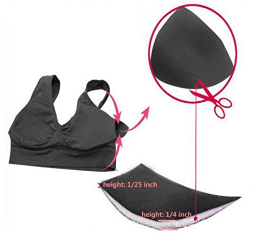 Image of Bra Pad Inserts 3 Pairs, Bra Pads Replacement Inserts Liner Padded for Sports Bra Cup for Women's Push Up Bra Inserts