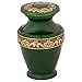 Umbria Brass Keepsake Cremation Urn for Ashes, Brass, Green Urn, Keepsake Sized Cremation Urn, 3 Inches High