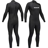Ocealite Full Wetsuits 5/4mm 4/3mm and 3mm Full Wetsuit for Mens Premium Neoprene Suits for Diving Snorkeling Surfing Swimming (Mens 3mm Black, Large)