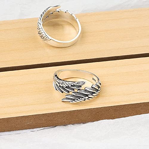 chakrit Angel's Wing Feather Ring Thai Silver Jewelry for Women Men4