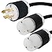NEMA L14-30P to 2X L6-30R Y Splitter Cord - 10 Foot, 30A, 125/250V, 10/3 AWG - Iron Box # IBX-2151-10
