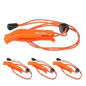 4PCS Emergency Whistle with Adjustable Lanyard, Loud Plastic Whistles for Boat Fishing Hiking Kayaking Camping Safety Survival Signal