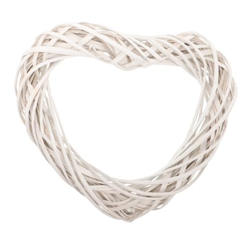 Angoily Heart Shaped Rattan Wreath Frame DIY Craft Vine Wreath Base for Wedding Home Decor Smooth Surface Handwoven Material