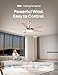 Dreo Ceiling Fans with Lights and Remote, 52 Inch, 6 Speeds, 5 Color Tones Dimmable LED, Quiet Reversible DC Motor, 8H Timer, Silver Ceiling Fan for Bedroom, Living Room, Easy to Install
