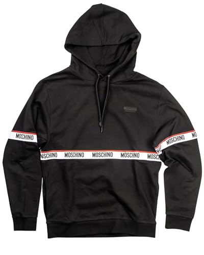 Sweatshirt Moschino Noir Teddy Bear Ours Logo Capuche Homme A17834413