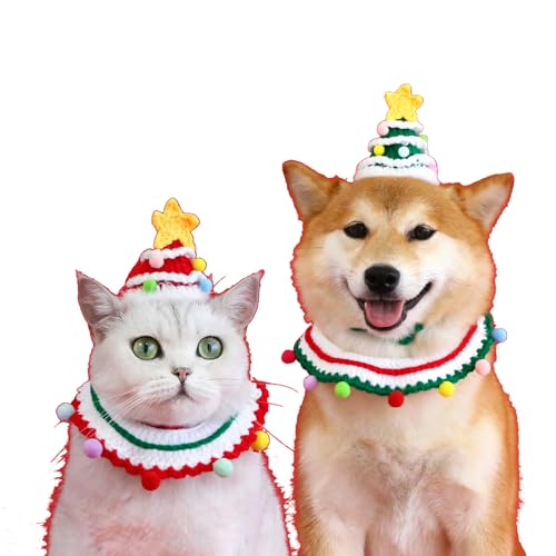 Disfraz para perros pequeños gorro y bufanda navideña miniatura 2
