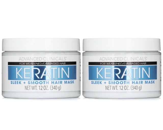 Amazon | ADVANCED CLINICALS ケラチン スリーク＋スムース ヘアマスク