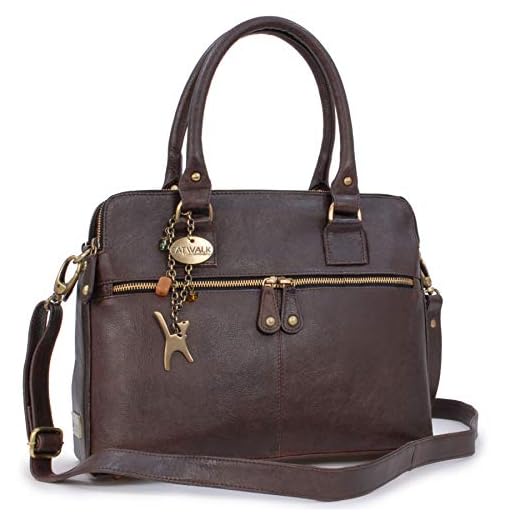 CATWALK COLLECTION - VICTORIA - Bolso de hombro estilo shopper - Cuero vintage - Marrón