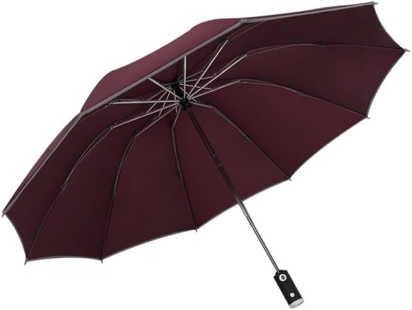 Portable Umbrella for Travel Automatic Umbrella Windproof Rain 3 Folding Business Travel Umbrella Frame Folding Umbrella Umbrella Outdoor(D)