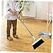 FRCOLOR Long Handle Broom and Foldable Dustpan Set Lightweight Stainless Steel Broom with Comb Teeth Ergonomic Design for Efficient Floor Cleaning for Home and Office