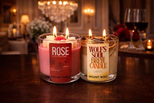 Image of Luxury Duo Scented Candle Gift Set - Rich Coffee Latte & Velvet Rose Fragrance | Premium Home Decor, Romantic Ambience, Party & Celebration Candles with Elegant Gift Box