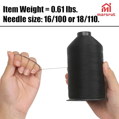 Hilo de nylon 3000 yd negro resistente para costura miniatura 3