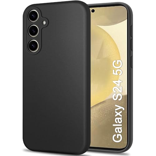 Image of TheGiftKart Sleek Back Cover Case for Samsung Galaxy S24 5G | Slim Fit Protective Design | Ultra Matte Finish | Camera Protection Bump | Soft Silicon Back Cover for Samsung S24 5G (Silicone, Black)